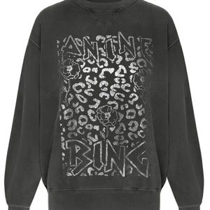 RARE Anine Bing Ramona Leopard Foil Sweatshirt